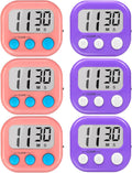 Classroom Timers for Teachers Kids Large Magnetic Digital Timer Teacher Supplies 6 Pack-Pink Purple
