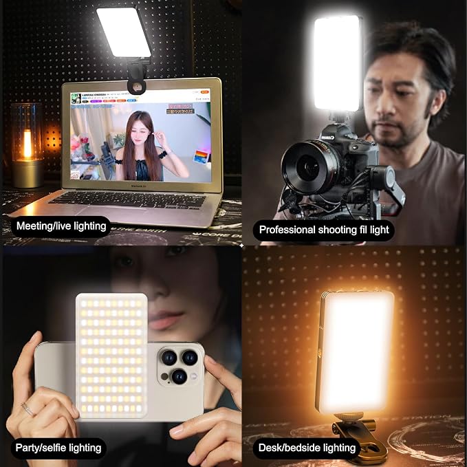 Magnet Phone Light, 160 LED Dual Side Selfie Light Compatible with iPhone Magsafe, 3 Lighting Adjustment Modes, Selfie Lights for iPhone/iPad/Camera/Photography/TikTok/Vlog/Video/Zoom Calls
