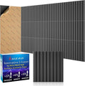 BSHEAD 12 Pack Large Soundproof Wall Panels, 15.7 x 15.7 x 0.47 in Sound Proof Foam Panels for Walls, 1.2lb/ft³ High Density, Thicker 0.47in, Acoustic Panels, Sound Dampening Panels Black