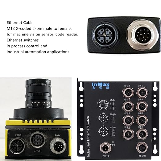 M12 Ethernet 8 Pin X Coded RJ45 CAT7e GigE Cable - Image 4