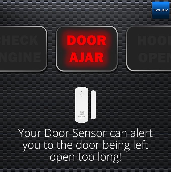 YoLinK LoRa Smart Door Sensor Starter Kit: 1/4 Mile Open-Air Range, Door Left-Open Reminders, Text/SMS, Email, App alerts, 5 Years Battery Life, Alexa, IFTTT, Home Assistant