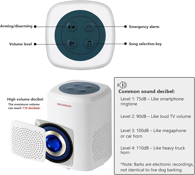 S SELDORAUK Motion Sensor Door Chime, Dog Barking Alarm Doorbell Guard Wireless - Image 2
