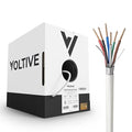 Voltive 18/6 Shielded Low Voltage Wire, Riser CL3R, White, 500ft - 18AWG, 6 Conductors, Overall Shield, Stranded Bare Copper, UL Listed - V-1256-1