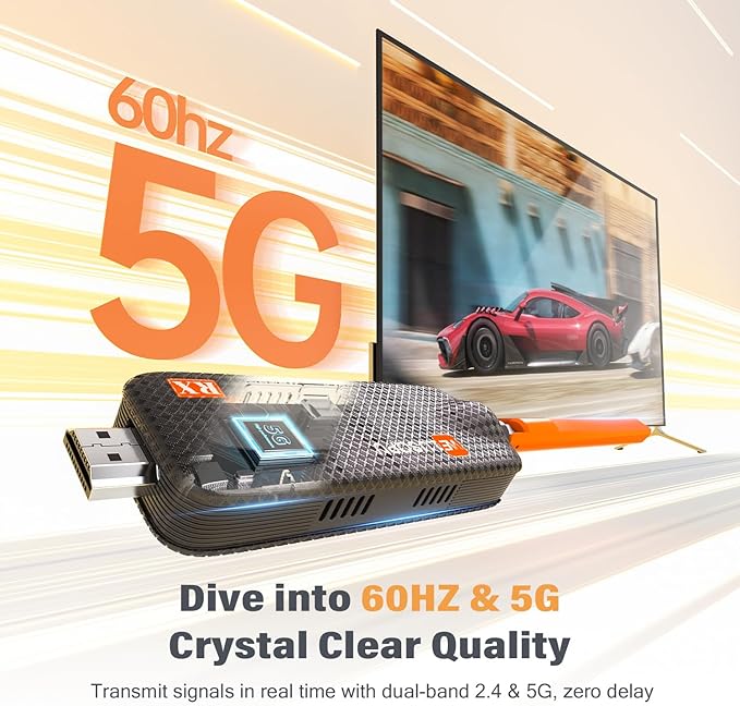 Wireless HDMI Transmitter and Receiver, Support Up to 6 Receivers, 5.8G WELUSOPU HDMI Wireless Extender Casting Video Audio for PC Laptop Camera Cable Box to Multiple TVs Monitors Projectors -165FT