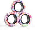 Magnetic Rings Fidget Toys for Adults,Fidget Spinner Rings for Anxiety Relief Therapy Toys for Teens Boy and Girl Ages 8-13,Gift for Kids Party Favors Stocking Stuffers,3pcs