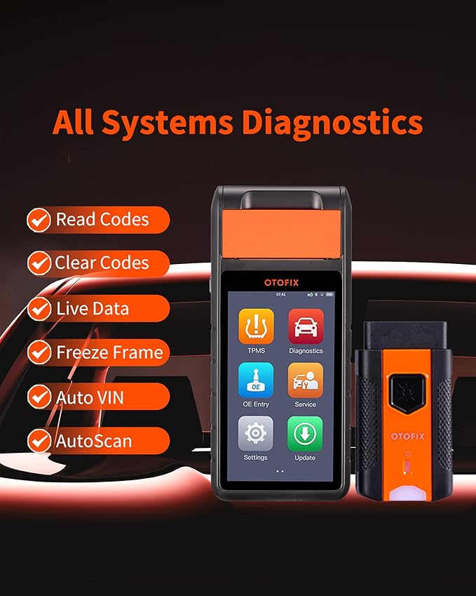 OTOFIX by Autel Professional Battery Tester with VCI connection,All Systems Diagnostic Scanner with Printer, Cold Cranking & Charging Analyser, BMS/ Electric Reset