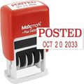 MaxMark Self-Inking Rubber Date Office Stamp with Posted Phrase & Date - RED Ink (Max Dater II), 12-Year Band