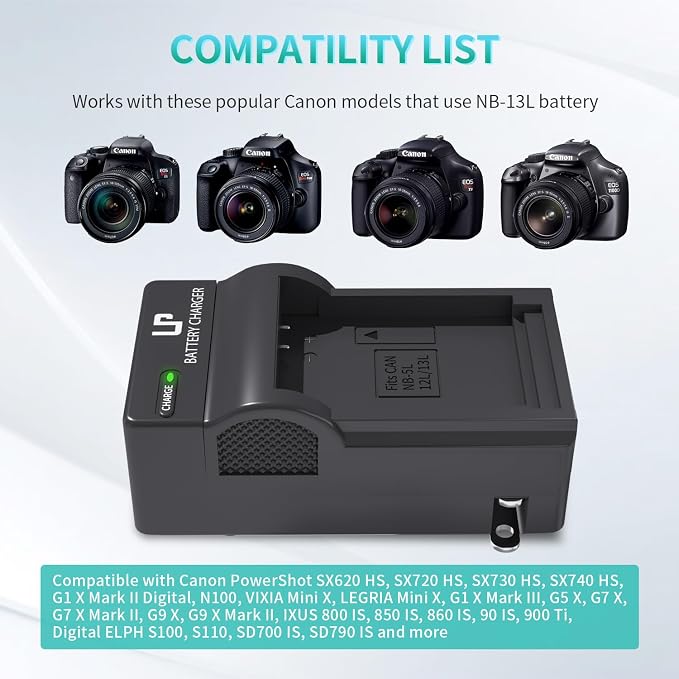 LP CB-2LH CB-2LHT NB-13L Battery Charger - Image 2
