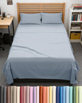 Full XL Bed Sheet Set - 4 Piece Extra Long Extended Full XL Sheets - Soft, Breathable & Cooling - Fits 8" to 16" Mattress with Deep Pockets - 54" x 80" - Wrinkle and Fade Resistant - Heathered Blue