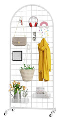 VGMiu Grid Wall Panel 1PCS Display Stand 2' x 5.2' FT White Grid Wall Panels Movable Retail Display Racks Floorstanding Gridwall Heavy Duty with Wheel for Art Craft Photo Displays Fair Trade Show