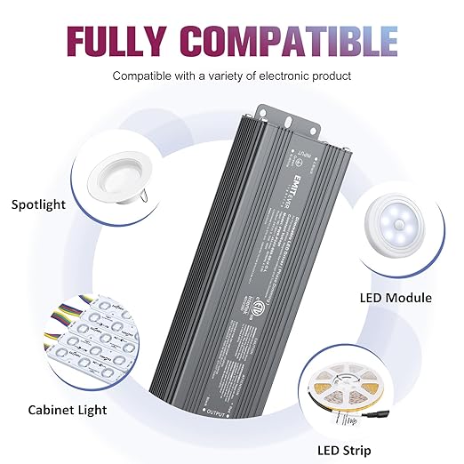 EMITEVER 80W Triac Dimmable LED Driver,Power Supply,AC 120V to DC 24V Transformer,Compatible with Lutron and Leviton Dimmers,for LED Lighting,Class 2,ETL Certified