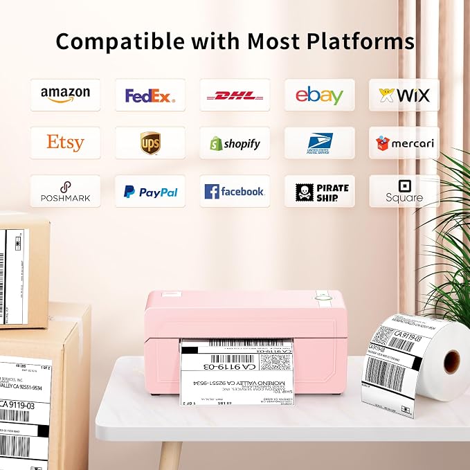 JADENS Bluetooth Thermal Shipping Label Printer – Wireless 4x6 Shipping Label - Image 3