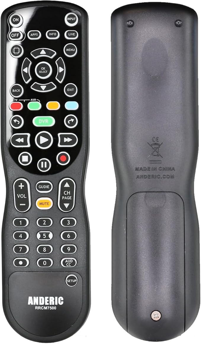 ANDERIC RRCM7500 for Channel Master DVR Remote Control CM7500XRC2 Replacement Remote for Channel Master - Works 100% - Works CM7500XRC2, CM7500GB16, CM7001, CM7004, CM7500TB1