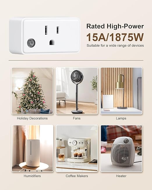 Wireless Remote Control Outlet with All On/Off Switch, 200FT RF Range, Mini Electrical Outlet Plug, 15A/1875W High-Power Switch for Christmas Lights, Fans, Household Appliances (3 Outlets + 1 Remote)