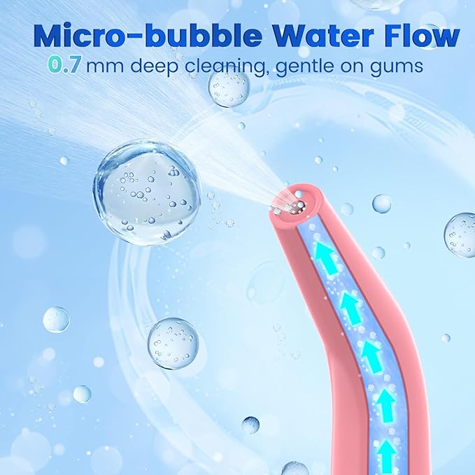 WellLeo Water Flosser for Teeth, Portable Oral Irrigator Rechargeable Water Dental Flosser Pick with High Pressure 5 Jet Tips, IPX7 Travel Water Flossing for Brace Teeth Cleaner Gum Care