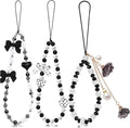 Ecally 3 Pcs Phone Charms Strap Camera Charm Strap Pearl Beaded Butterfly Bow by Ecally