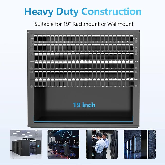 CableGeeker 24 Port Blank Keystone Patch Panel - Image 6