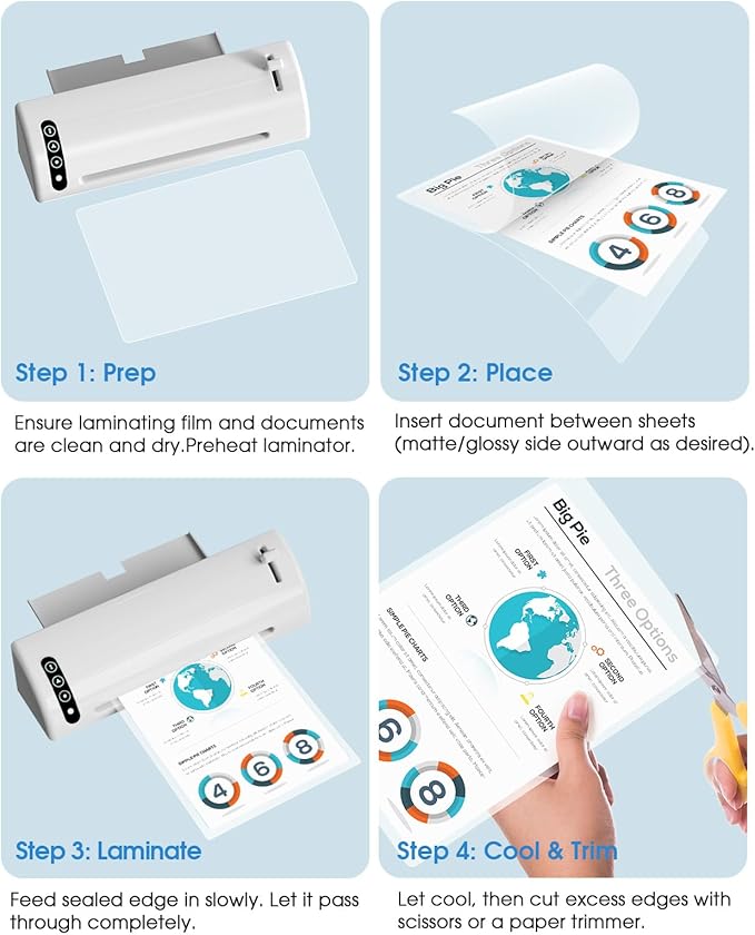 KTRIO 100 Pack Laminating Sheets 5 Mil, Hold 8.5 x 11 Inches Laminate Sheets, 9 x 11.5 Thermal Laminating Pouches for Laminator, Clear Lamination Sheets Paper, Letter Size, Office School Home Supplies