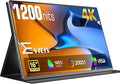 EVICIV Portable Monitor 4K 1200 Nits, 16" Laptop Monitor, 3840 * 2400 UHD, 1MS FreeSync, 2000:1 Contrast, USB-C & HDMI, VESA & Smart Case, Travel Second Screen for Computer, Mini PC, Game Consoles
