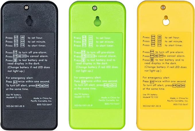 Screaming Meanie TZ-120 Extremely Loud Alarm Timer, Multi-Purpose Timer with 2 Sound Levels Perfect for Heavy Sleepers, Truckers, or Travelers (9v Battery Included) - Green