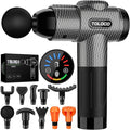 TOLOCO Massage Gun, Deep Tissue Back Massage for Athletes for Pain Relief, Percussion Massager with 10 Massages Heads & Silent Brushless Motor, Christmas Gifts for Women, Men, Carbon