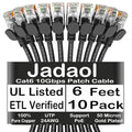 Jadaol Cat6 6ft 10 Pack Patch Cable, 10Gbps High-Speed Ethernet Patch Cables by Jadaol