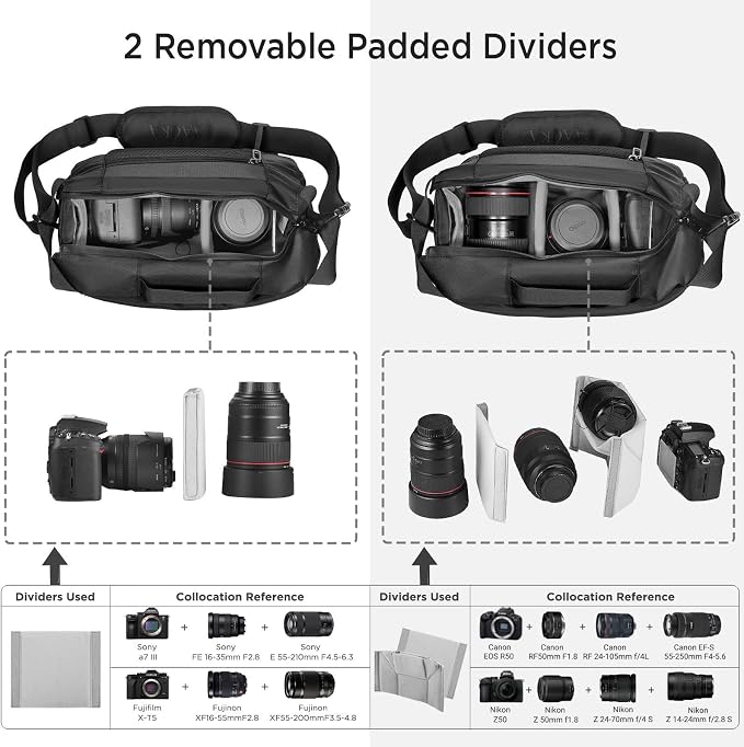 TAAOKA Camera Sling Bag, Waterproof Camera Case - Image 2