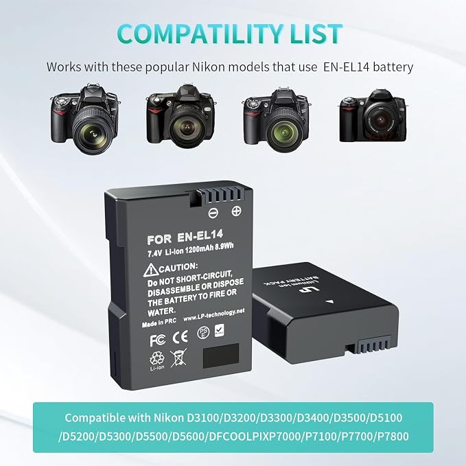 LP EN-EL14 Battery Pack, Compatible - Image 2