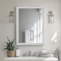 White Wood Effect Framed Wall Mirror, 22x30 Rectangle Mirror, 1/8" Anti-desilvering Tempered Glass, Sustainable& Sturdy Frame, Anti-Rust, HD Reflection &3min Fast Setup for Bathroom Living Room