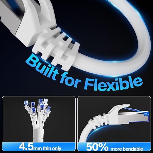 Cat6A Ethernet Cable Shielded 10Gbps 5 ft, Slim Shielded Ethernet Cable Cat 6 - Image 4