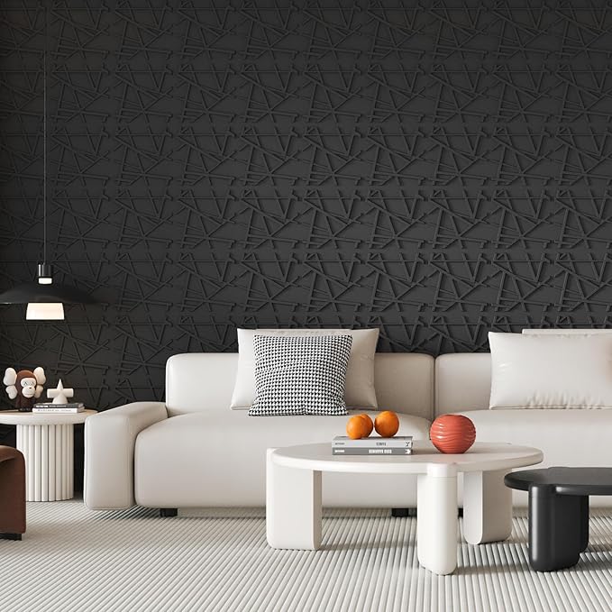 Art3d 20 Pack Decorative 3D Wall Panels, 19 Sq.Feet PVC Interior Wall Décor, 11.8"x11.8", Black