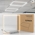Sunco 12 Pack 2x2 Edge-Lit Frame LED Panel Lights, Drop Ceiling Flat Light Fixture, 5500 LM, Selectable Features, 30W/40W/50W, 4000K/5000K/6000K, Dimmable (0-10V) ETL