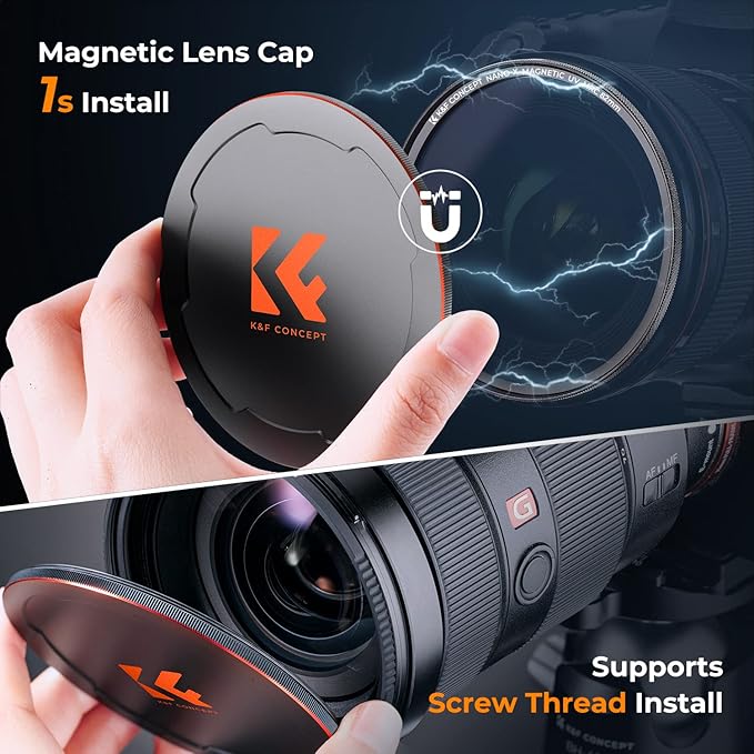 K&F CONCEPT 49mm Magnetic MC UV Lens Protection Filter + Lens Filter Cap - Image 6