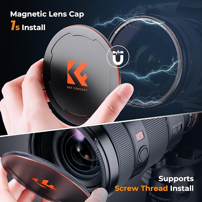 K&F CONCEPT 72mm Magnetic MC UV Lens Protection Filter + Lens Filter Cap - Image 6