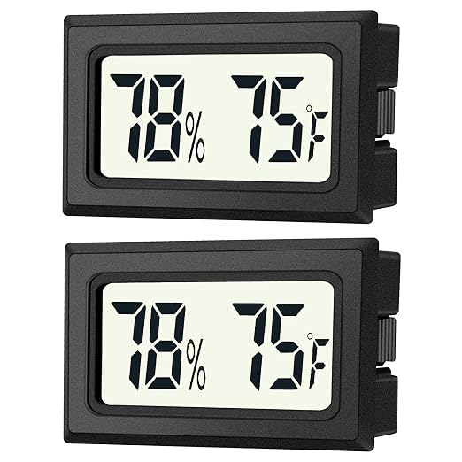 JEDEW 2 Pack Mini Digital Hygrometer Thermometer Gauge, Indoor Outdoor by JEDEW