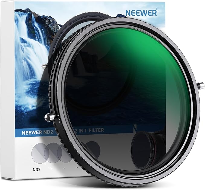 NEEWER 2 in 1 46mm Variable ND Filter ND2–ND32&CPL Filter No X Cross/30 Layer by Neewer