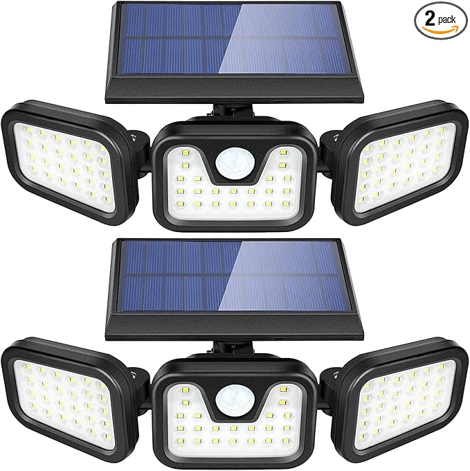 AVJONE Solar Lights Outdoor, 3000LM Super Bright Motion Sensor Outdoor Lights, IP65 Waterproof 6500K Solar Powered Security Flood Light for Garage Yard Patio