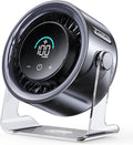 Coolhill USB Desk Fan for Bedroom: 100 Speeds Digital Display Quiet Table Fan with Turbo Airflow, 120° Rotating Small Rechargeable Battery Desktop Fans for Bedroom Home Office (Black)