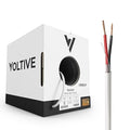 Voltive 16/2 Speaker Wire, in-Wall CL3 & Direct Burial, White, 250ft - 16AWG, 2 Conductors, Stranded Oxygen-Free Copper, UL Listed - V-1210-4