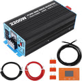 2200W Pure Sine Wave Inverter,1 USB Port 5v/2.4a,LCD Display&Remote Controller for Home, RV, Truck
