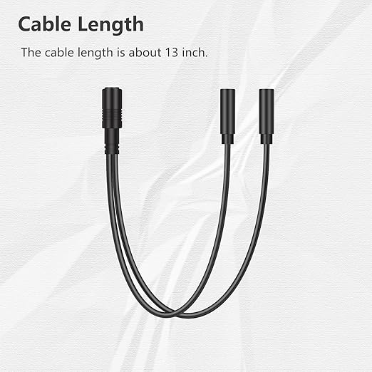 Bolvek 2 Pack 3.5mm 1/8" TRS Stereo 1-Female to Dual 2-Female Jack Splitter Audio Cable