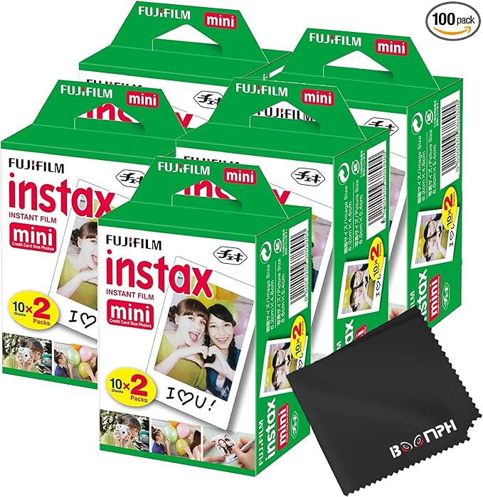 Fujifilm Instax Mini Instant Camera Film: 100 Shoots Total, by FUJIFILM