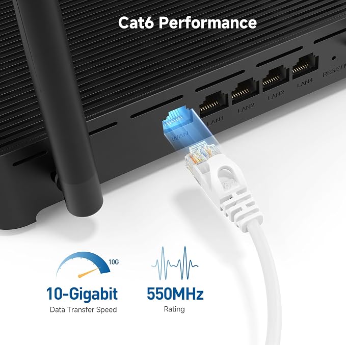 Cable Matters 10Gbps 5-Pack Snagless Cat 6 Ethernet Cable - 5ft - Image 3