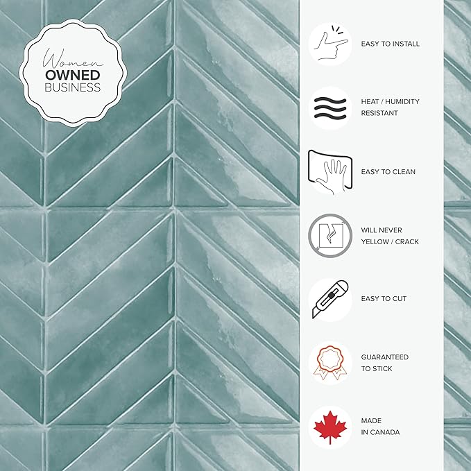 SMART TILES Peel and Stick Backsplash - 5 Sheets of 11.43" x 9" - 3D Adhesive Peel and Stick Tile Backsplash for Kitchen, Bathroom, Wall Tile