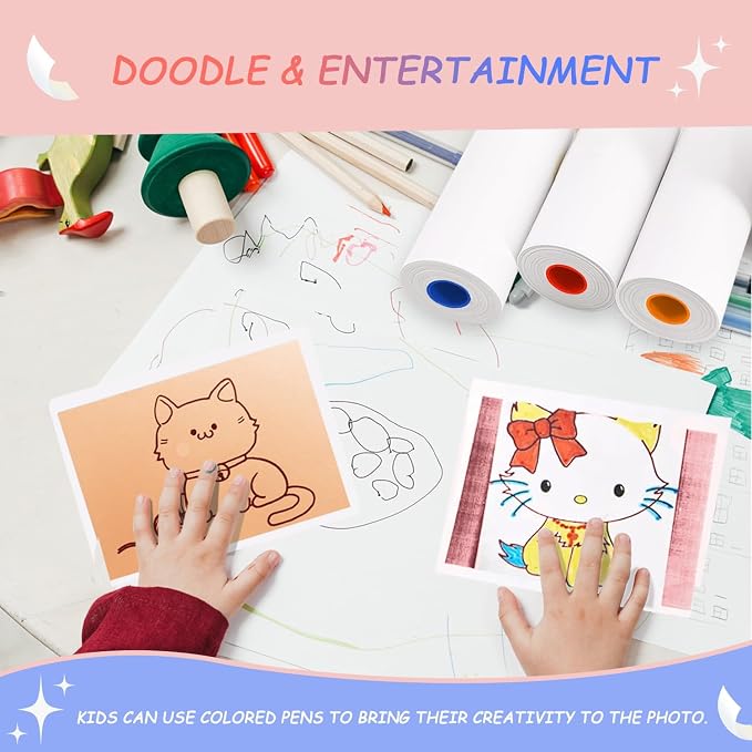 10 Rolls MIARALA 5 Vibrant Single-Color Kids Camera Paper Roll Refill, HD Paper - Image 4