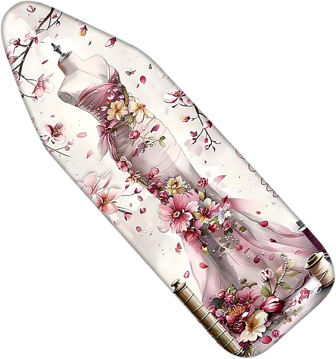 Nuxovilar Ironing Board Cover Needle Cotton 15x54 Inches | Ironing Board Cover and Pad Floral Dress Form Needle Cotton for Craft Room, Laundry Area, Home