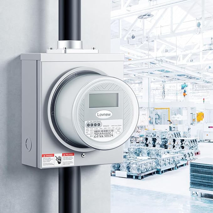 RV Digital Electric Meter,240V 2 Wire kWh Watt Power Meter with LCD Display,CL200 Energy Monitoring submeter for Residential Home Use,TA30 Current Measurement,Compatible with 4 Jaw Meter Sockets