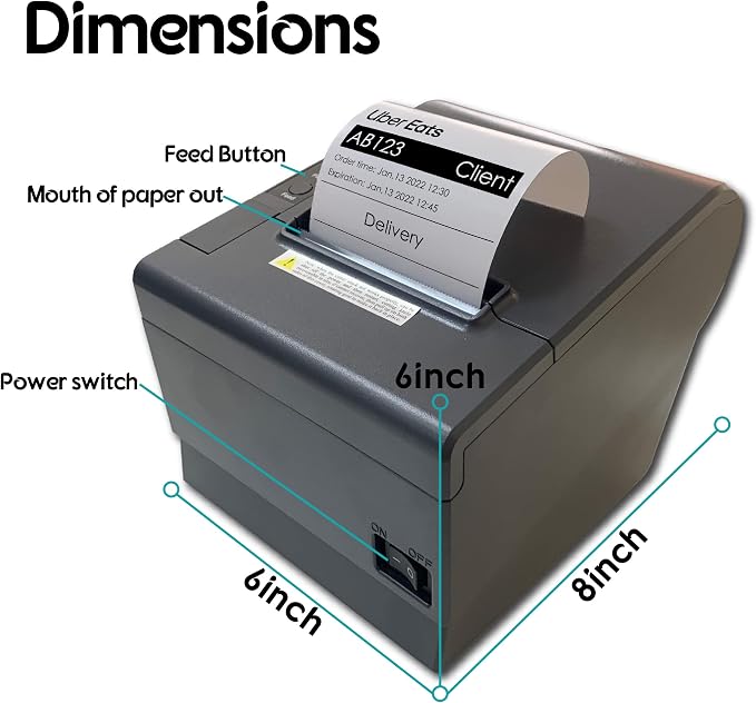 MR.BOSS Thermal Receipt Printer PaperWidth 3” Cash Register Dual WiFi Bluetooth - Image 5