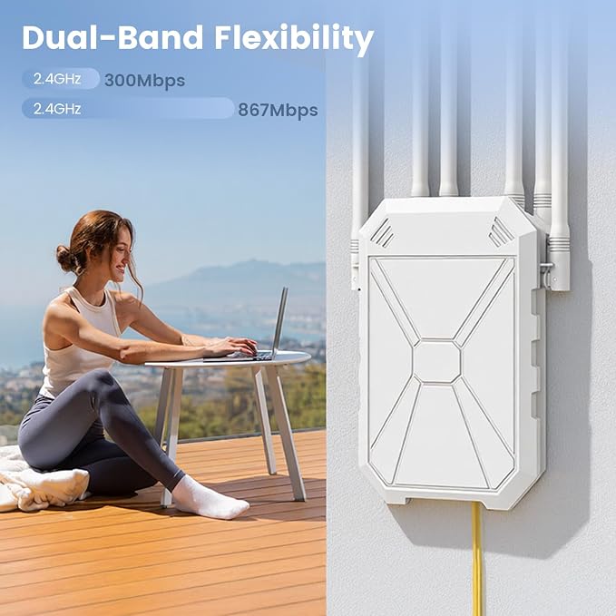 Outdoor WiFi Extender AC1200, Long Range WiFi Booster Signal Booster Outdoor - Image 2