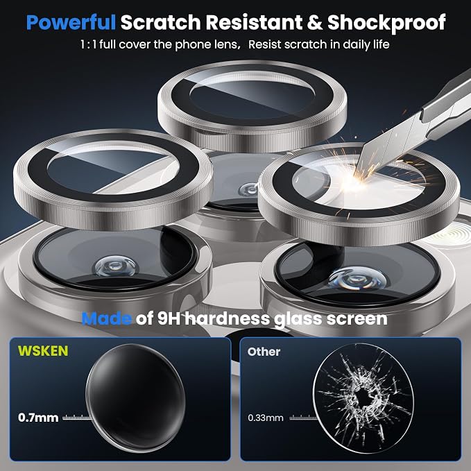 WSKEN for iPhone 16 Pro/iPhone 16 Pro Max Camera Lens Protector - Image 3